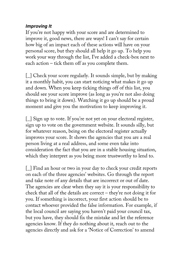 Improve Your Credit Score — page 1 of 3